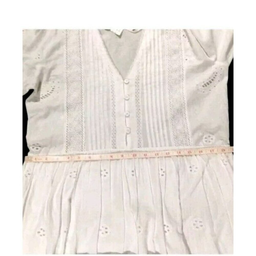 Zara The Mariah Dress Sz XS White Eyelet Embroidered  Fairy Peasant 5598 … - Picture 8 of 10
